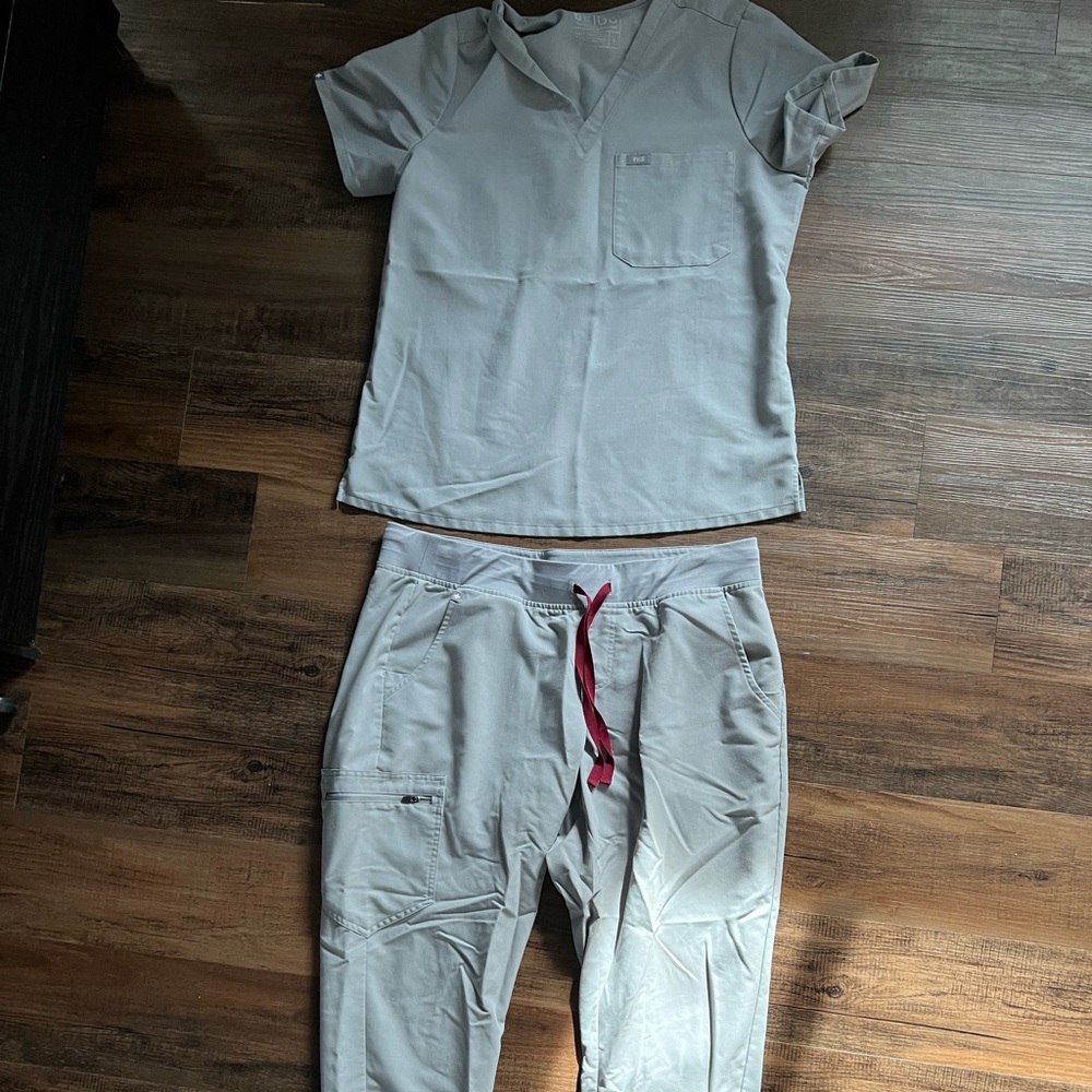 Used set of Figs size XL bottoms with L top